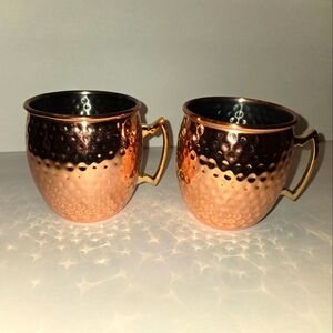 Eco One Moscow Mule Mugs 2pcs Hammered Copper Finish